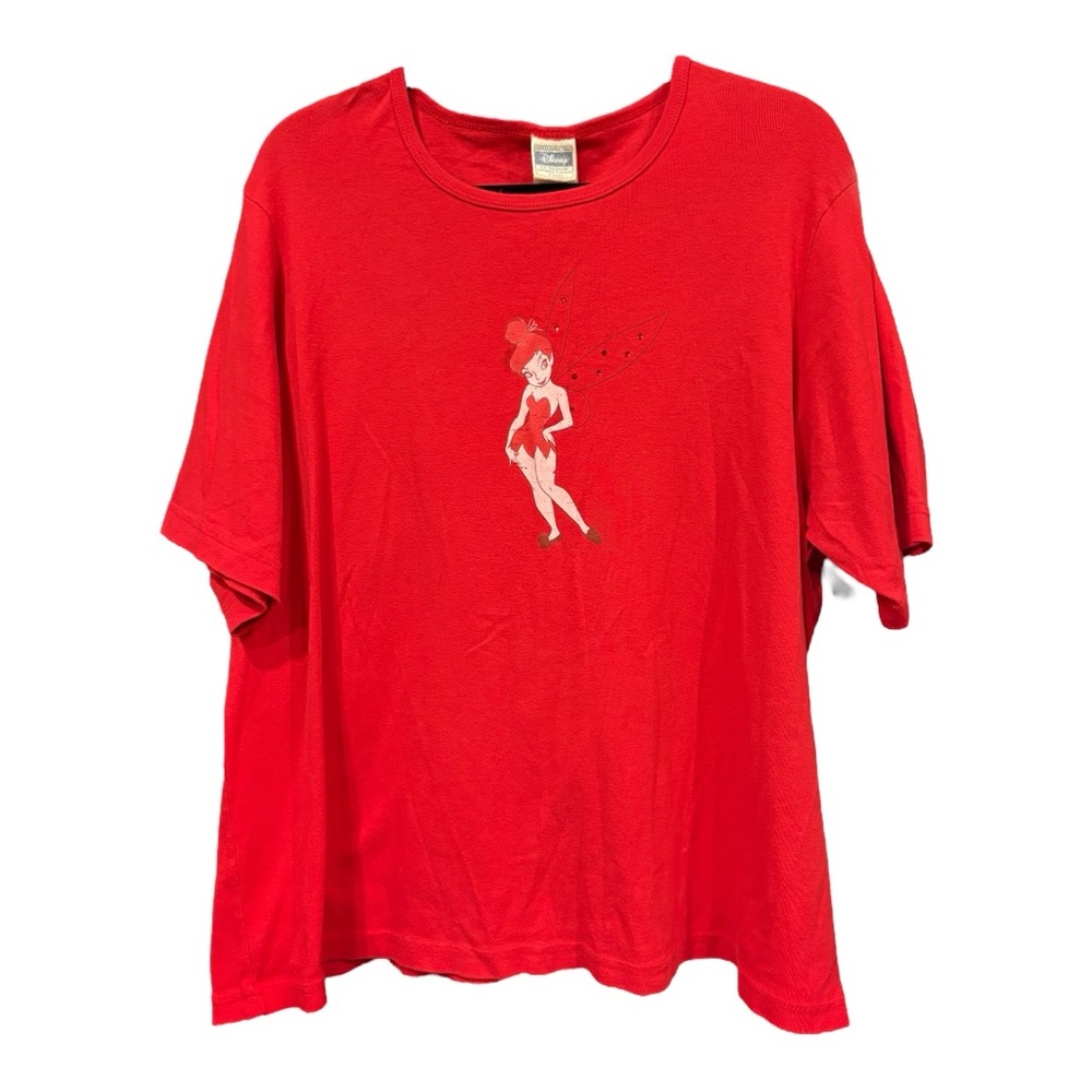 Disney Vintage Tinkerbell Fairy Graphic Tee in Red BJ2